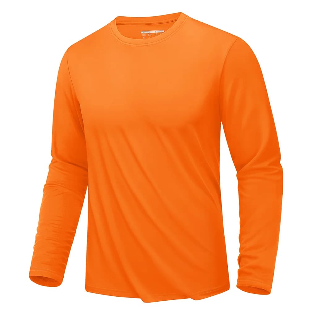 Men's Long Sleeve T-shirt Solid Color, casual, sporty, crew neck, cotton, comfortable, for fall