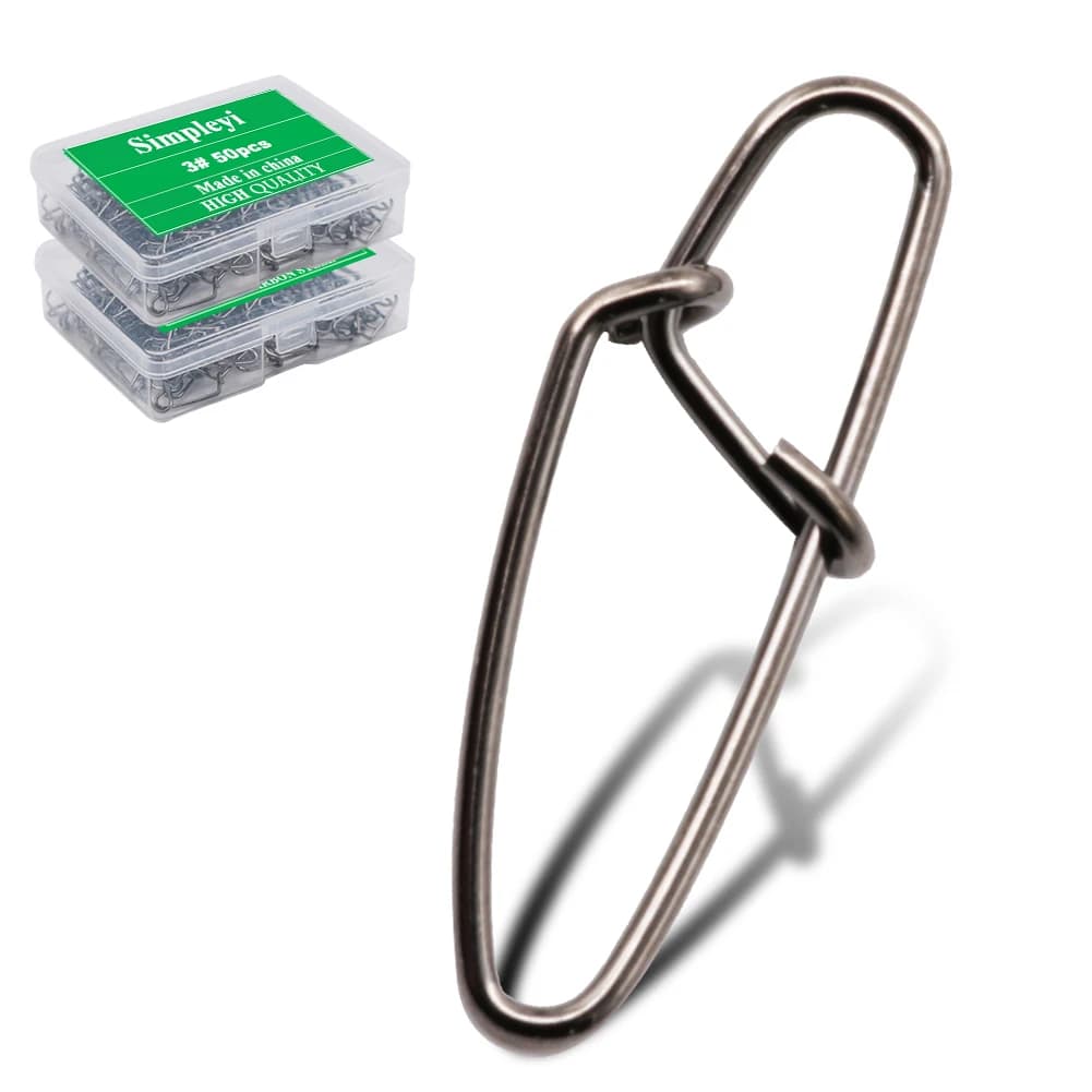 50 pcs/box Fishing Pin Quick Link Fast Clip Snap Sea Connector Fishing Rolling Swivel Solid Rings Love Fishing Lure Tackle Tool