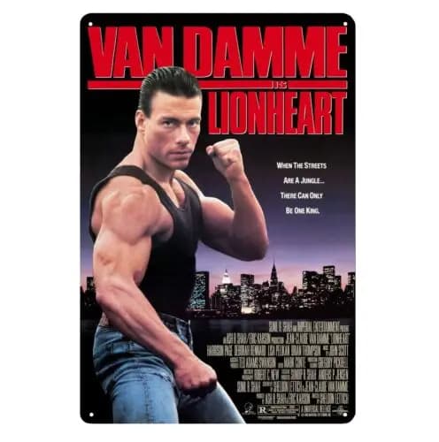 1b,Lionheart jean claude van damme Movie Metal Poster Tin Sign 20x30cm