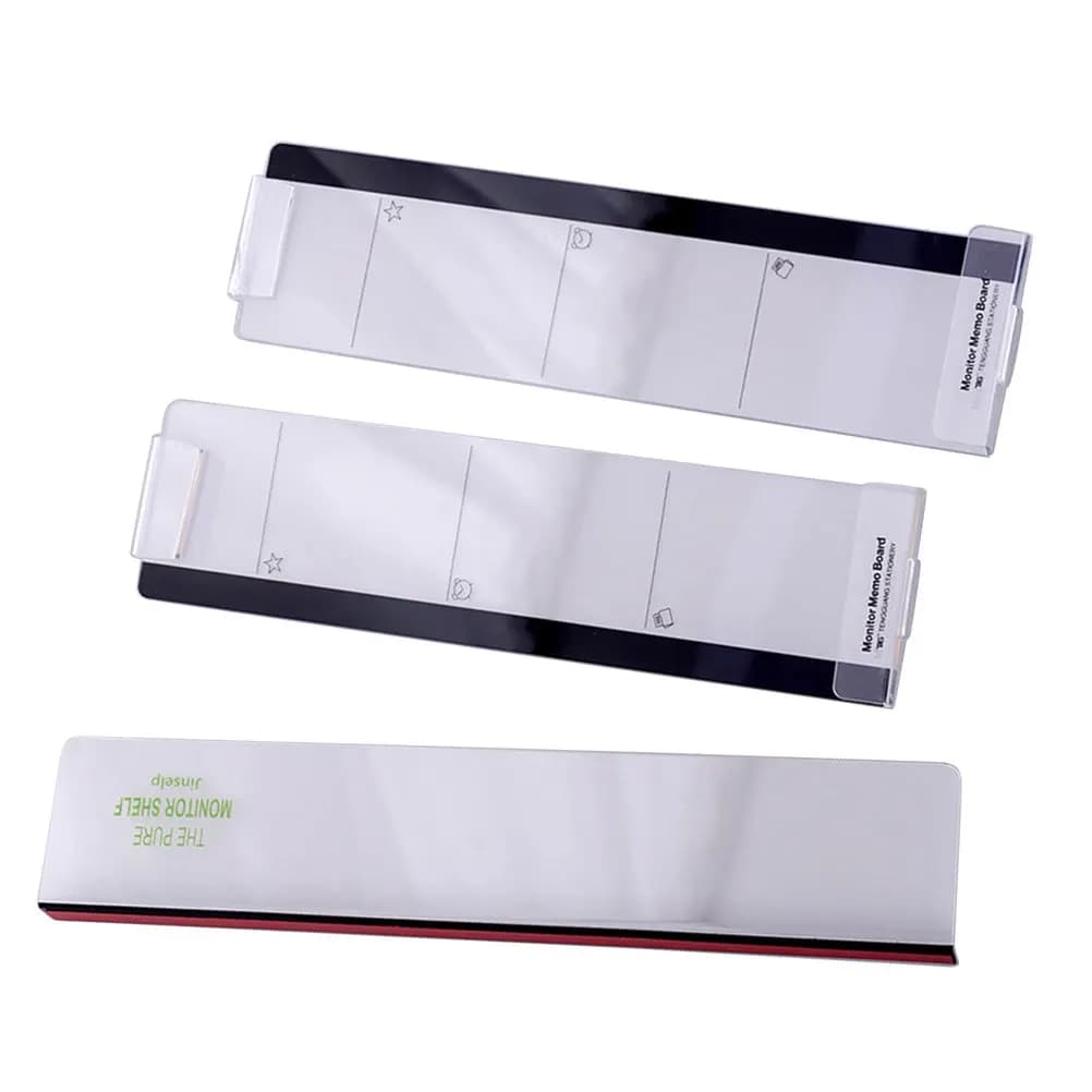 Set di 1 Tabellone Memo Trasparente Adesivo per Monitor, Promemoria Messaggi per Schermo del Computer, Supporto Laterale per Telefono, Organizzatore da Scrivania per Ufficio