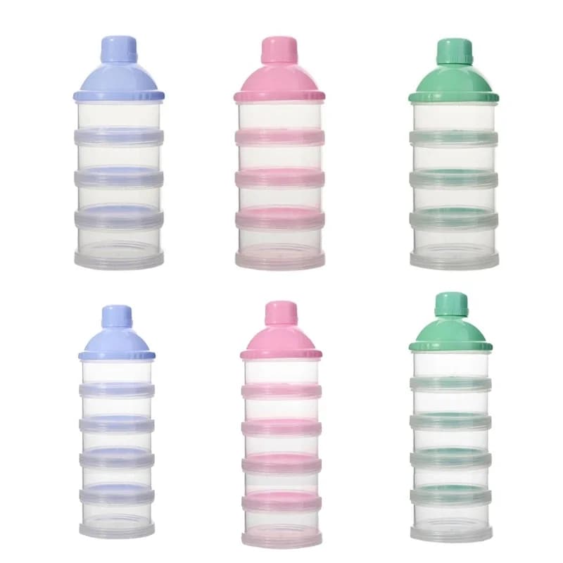 Dispenser per bottiglie di latte in polvere per contenitore per bambini a 4 strati/5 strati, essenziale da viaggio, portatile, facile da trasportare