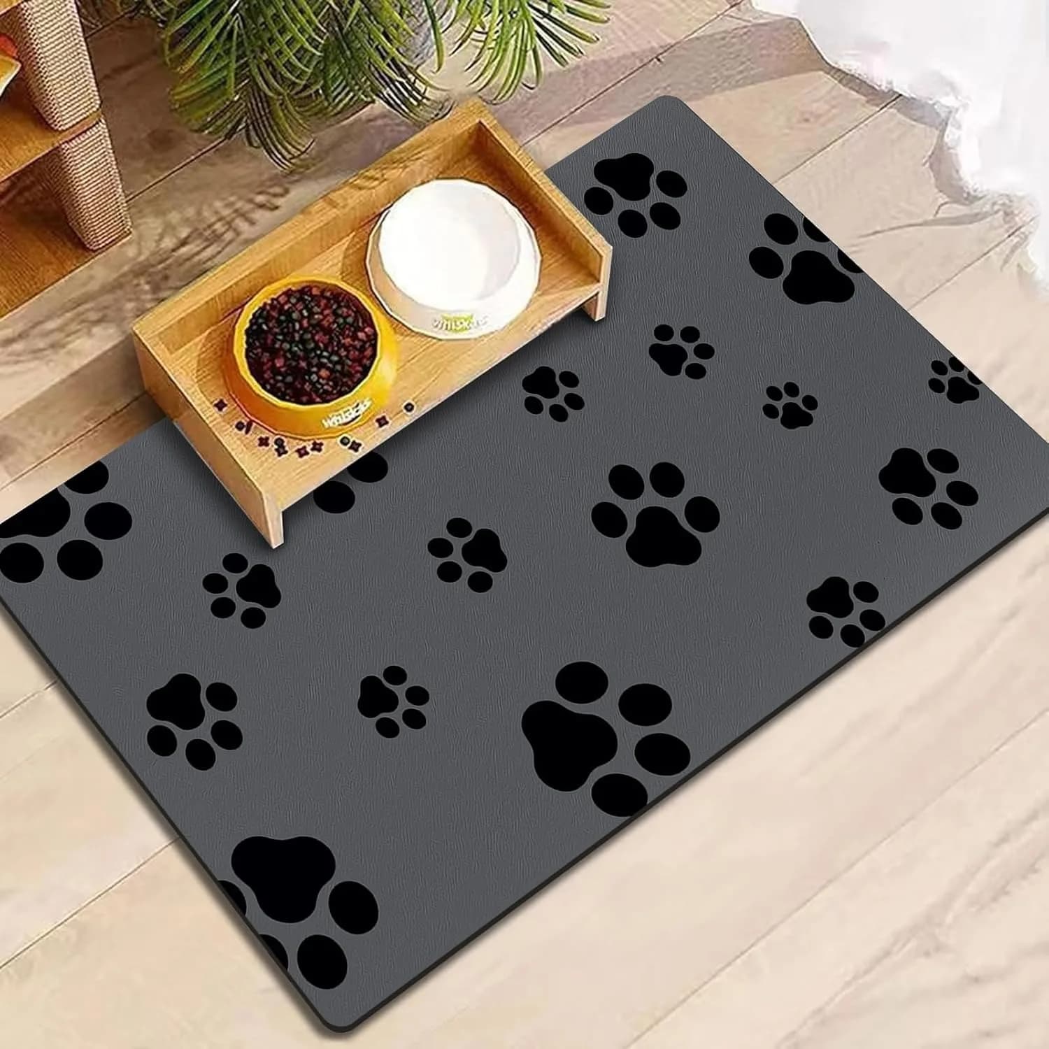 Tappetino per cibo per cani - Tappetino per cani assorbente per cibo e acqua, senza macchie Tappetino per ciotola per cibo per cani ad asciugatura rapida Tappetino per alimentazione per cani antiscivolo