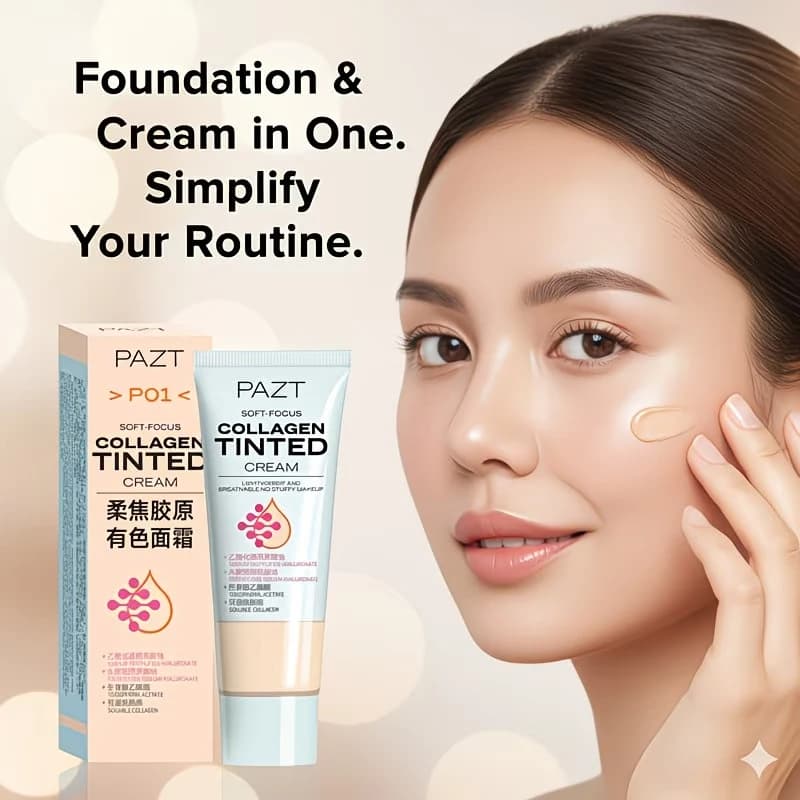 Soft Scorched Collagen Colored Face Cream, Durable Waterproof, Suitable for All Skin Types, Creating a Natural Look