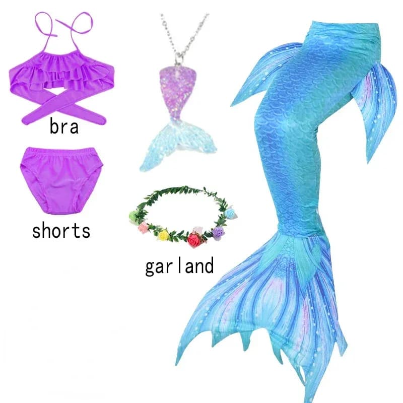2026 Kids Mermaid Tail Girls Fantasy Children The Little Swimsuit Costume Cosplay Beach Pool Clothes For Swimming