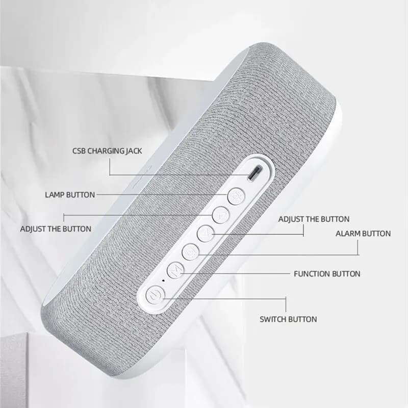 Caricatore Wireless con Sveglia, Orologio LED, Termometro, Caricatore per Auricolari e Telefono, Stazione di Ricarica Rapida 15W per iPhone e Samsung