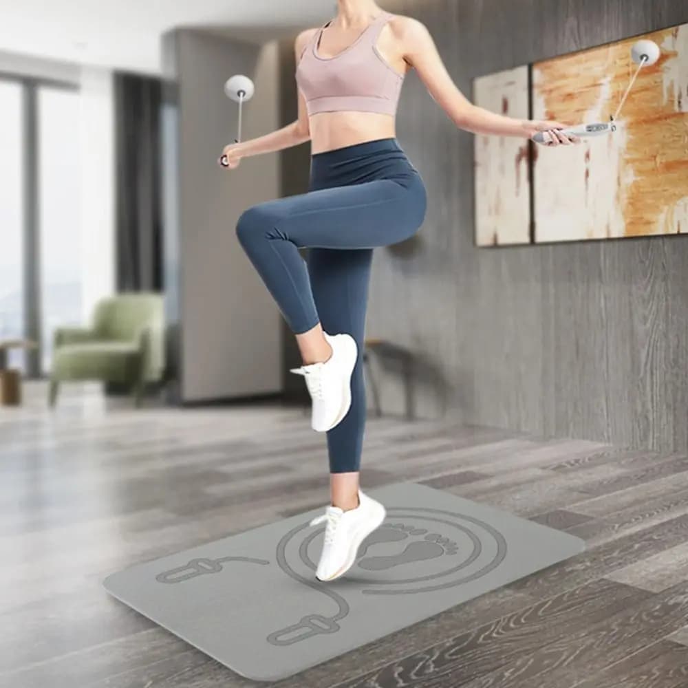 Fitness Carpet Anti-noise Jump Rope Mat Cushioning TPE Yoga Fitness Mats with Position Line Solid Color Skipping Mat Home