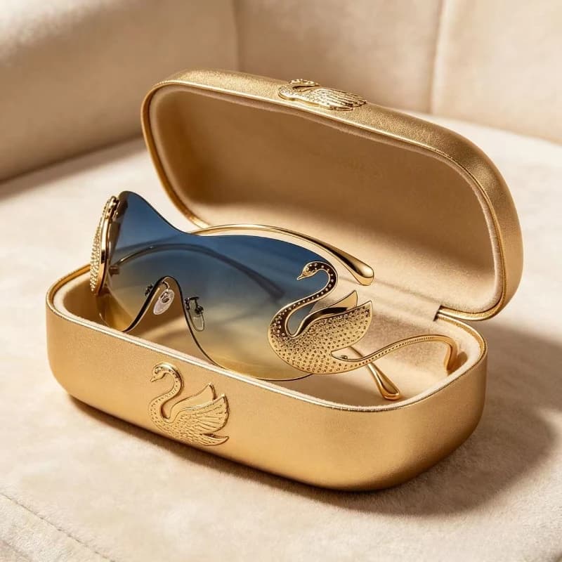 2026 New Fashion Swan Legs Metal Sunglasses Ladies INS Integrated Rimless Sun Glasses Women Men Luxury Diamond Eyewears UV400
