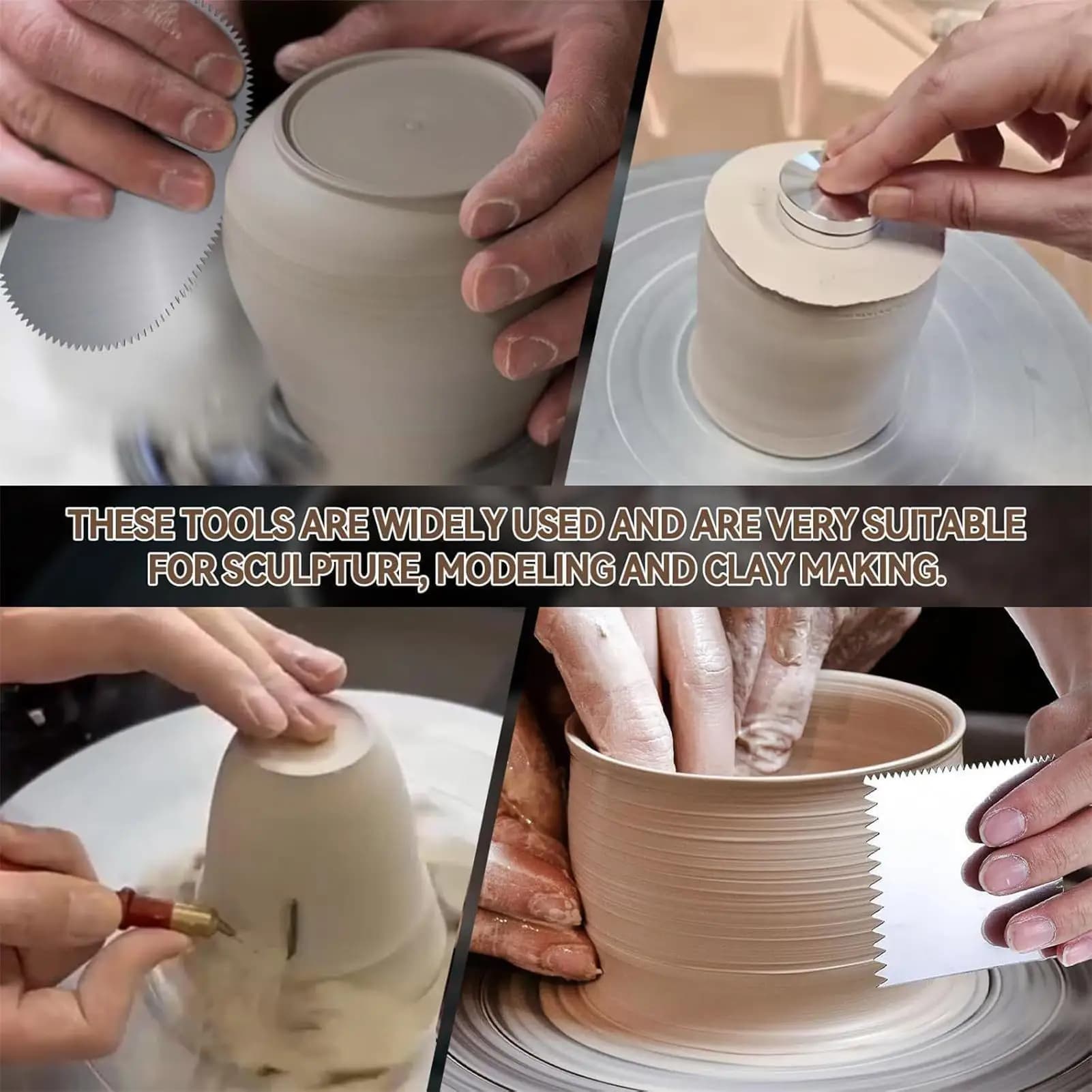 Costola seghettata in acciaio inossidabile taglierina per modellare kit di strumenti scultura taglierina per modellare raschietto per studenti insegnanti appassionati casa