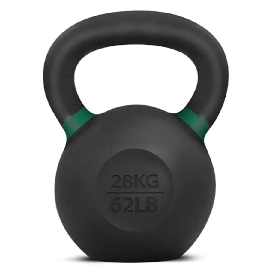 Set di Kettlebell in Ghisa Verniciata a Polvere per Allenamento Completo del Corpo, per Palestra Domestica, in Nero con Finitura Resistente e Confortevole