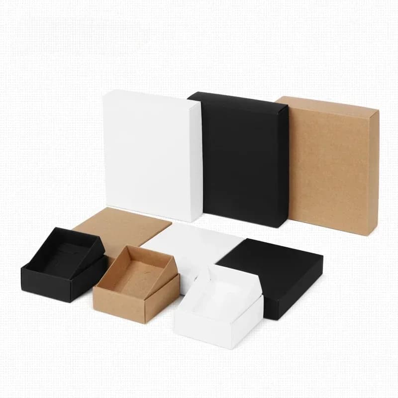 Confezione regalo artigianale Kraft da 10 pezzi/lotto con coperchio Simpatico piccolo cartone di carta per l'imballaggio di cartone vuoto Confezione regalo multi formato