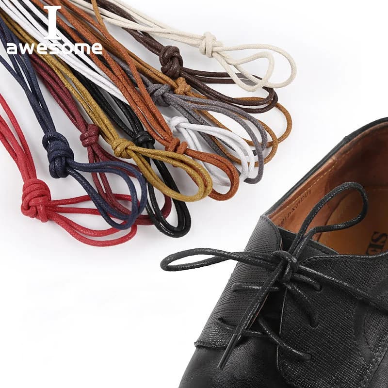 70/90/120/150/160CM Lacci per scarpe rotondi in cotone cerato Scarpe in pelle pizzo Lacci impermeabili Stivali da uomo Lacci per scarpe Lacci per scarpe