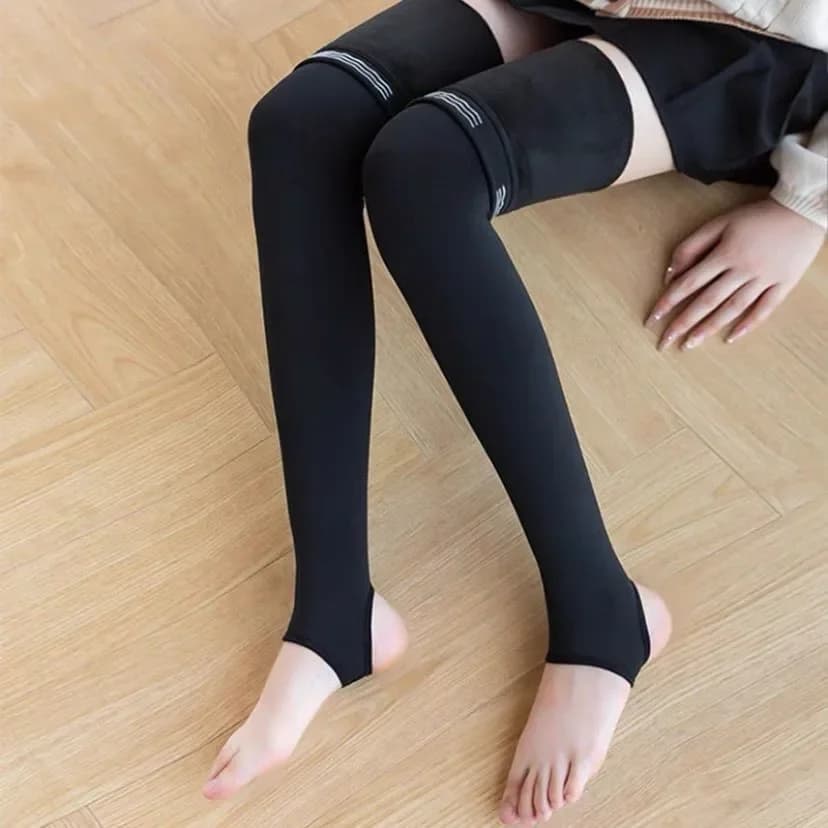 Calze al ginocchio in velluto spesso con cuscinetto in silicone antiscivolo, calze lunghe al ginocchio invernali calde, calze lunghe in peluche sopra il ginocchio