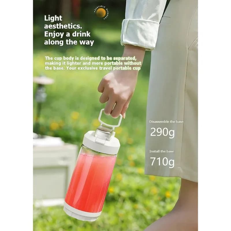 Auto-Clean Portable Juicer Blender, Wireless Charging, Quick Juice, 200W, Compact Design