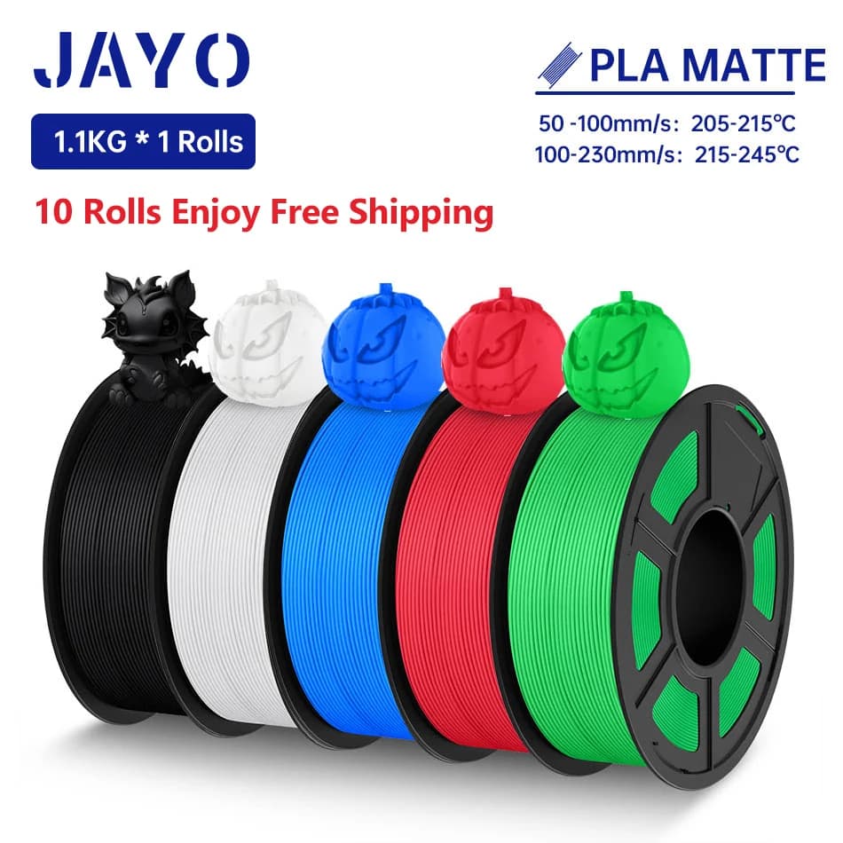 3D Printer Filament JAYO PLA matt 1,75 mm 3D Filament well wrapped PLA 1,1 kg smooth matt finish 3D printing materials