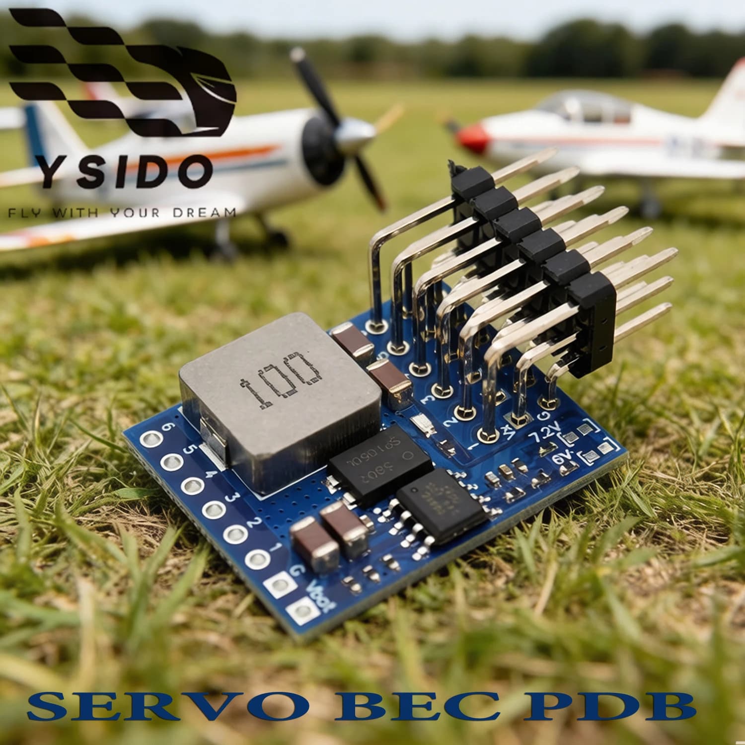 YSIDO 4A BEC SERVO PDB 5.5-36V a 5-8.2V Scheda di Distribuzione Alimentazione con Connettore a 6 Pin per Aeroplani RC FPV e Droni ad Ala Fissa