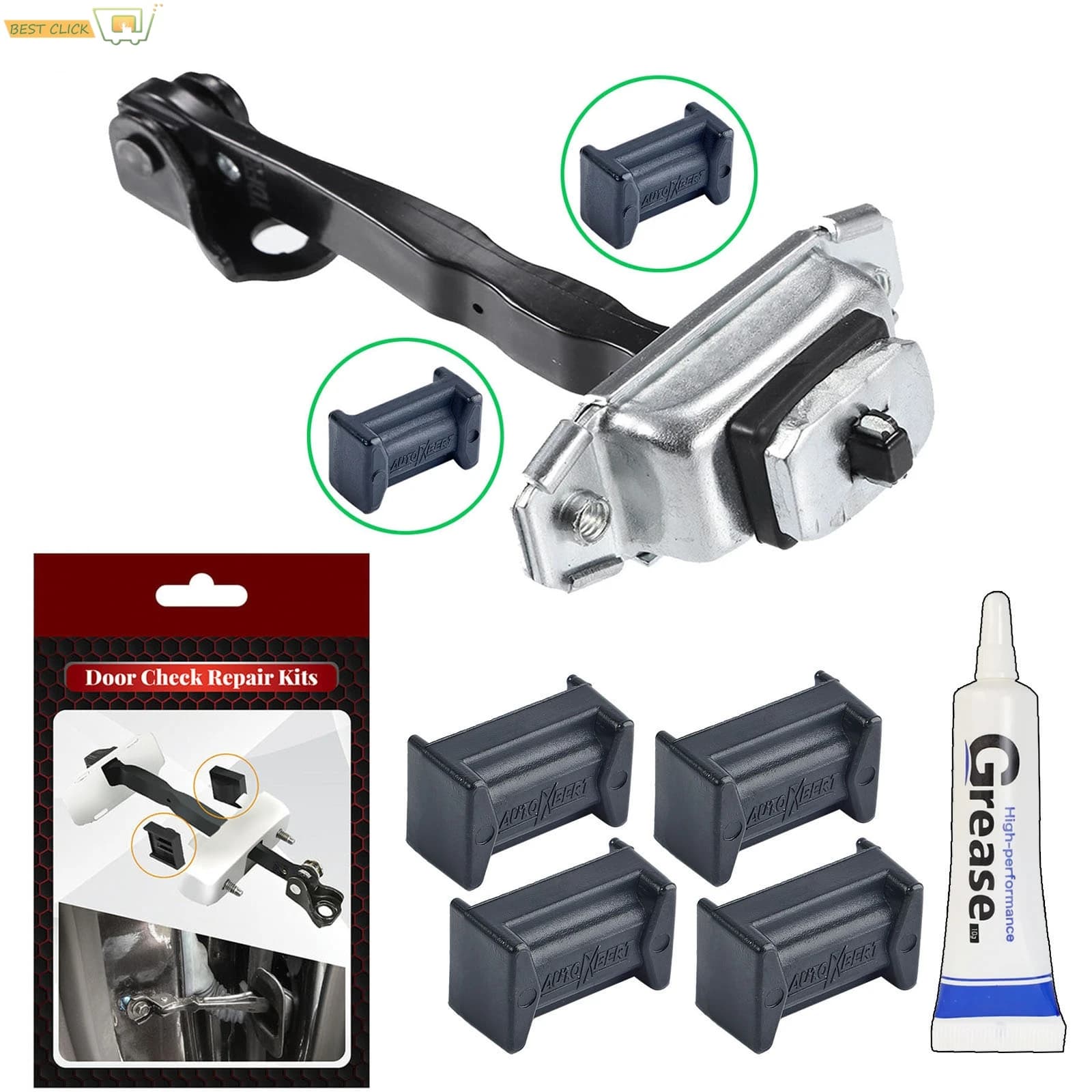 Per Nissan Pathfinder Tiida X-Trail NOTE Check Assy Limitatore Braccio Jam Cerniera Smorzamento 4 pz Porta Auto Check Strap Stopper Kit di Riparazione