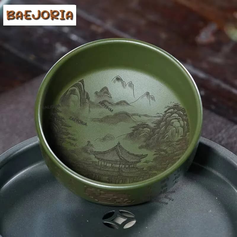 150ml Yixing Zisha Calligraphy Teacup Aesthetic Tea Bowl Tea Cup Set Tea-tasting Smelling Cup Chazhan Master Cups Household Cha