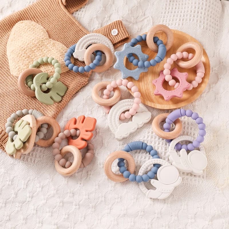 Baby Silicone massaggiagengive sonaglio giocattoli neonato masticare commestibile massaggiagengive formazione letto giocattolo bambino Silicone lenitivo giocattolo accessori regalo