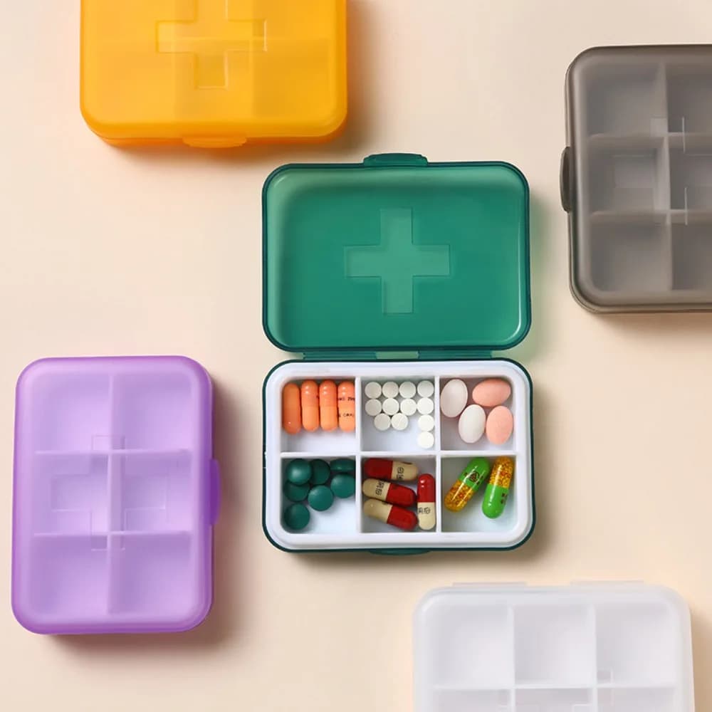 Small Size Dustproof Travel Pill Case Multi Grids Durable Mini Medicine Box Rectangular Container Pill Container Organizer Women