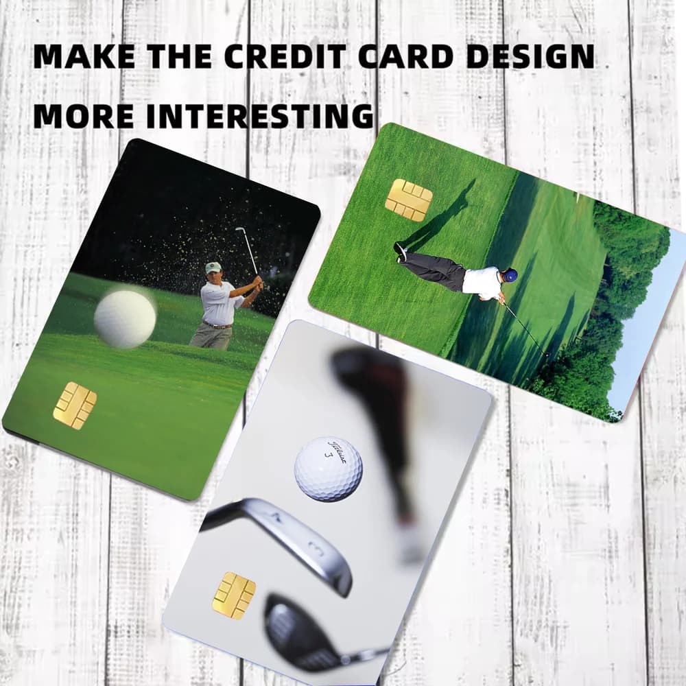 Adesivi per palline da golf sportive per carte di credito bancarie di debito Metro Bus Pass Adesivo Decorazione Cover 4 pezzi Pelle per carte