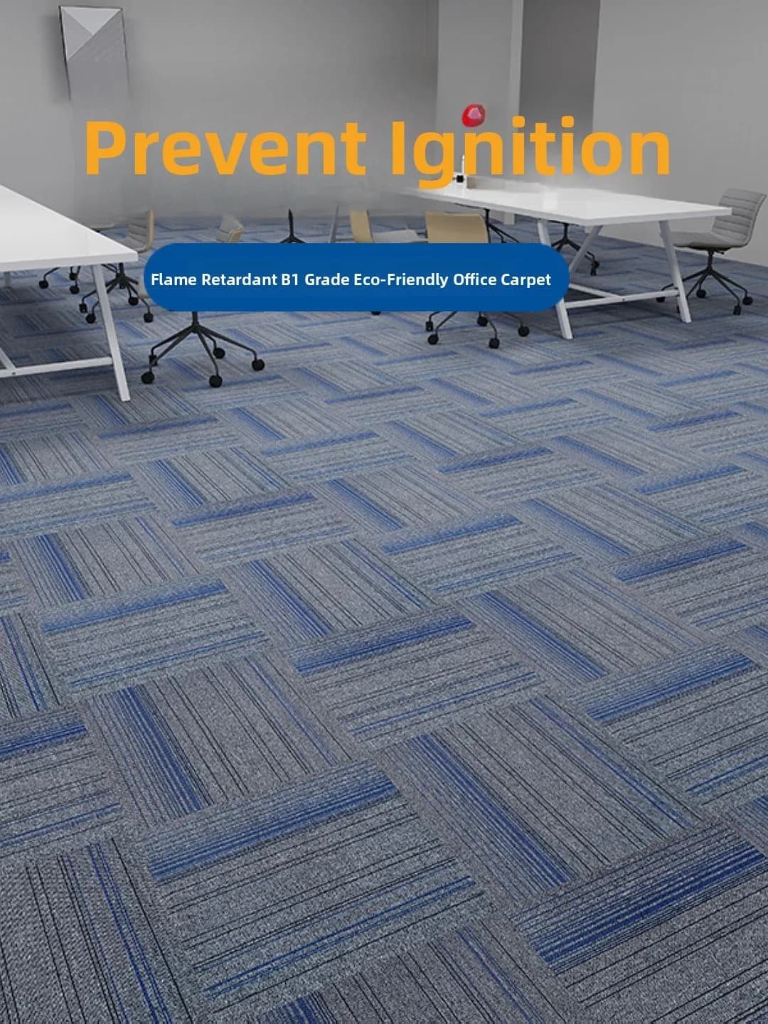 Ecological Moquette for Commercial Offices and Housings, Panel Carpet 50X50 Cm, Fire Resistant, Modern and Simple
