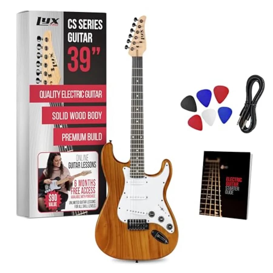 Kit Chitarra Elettrica CS 39 per Principianti, Intermedi e Professionisti con Amplificatore, Cavo, 6 Plettri, Guida per Studenti, Corpo in Legno Massello V
