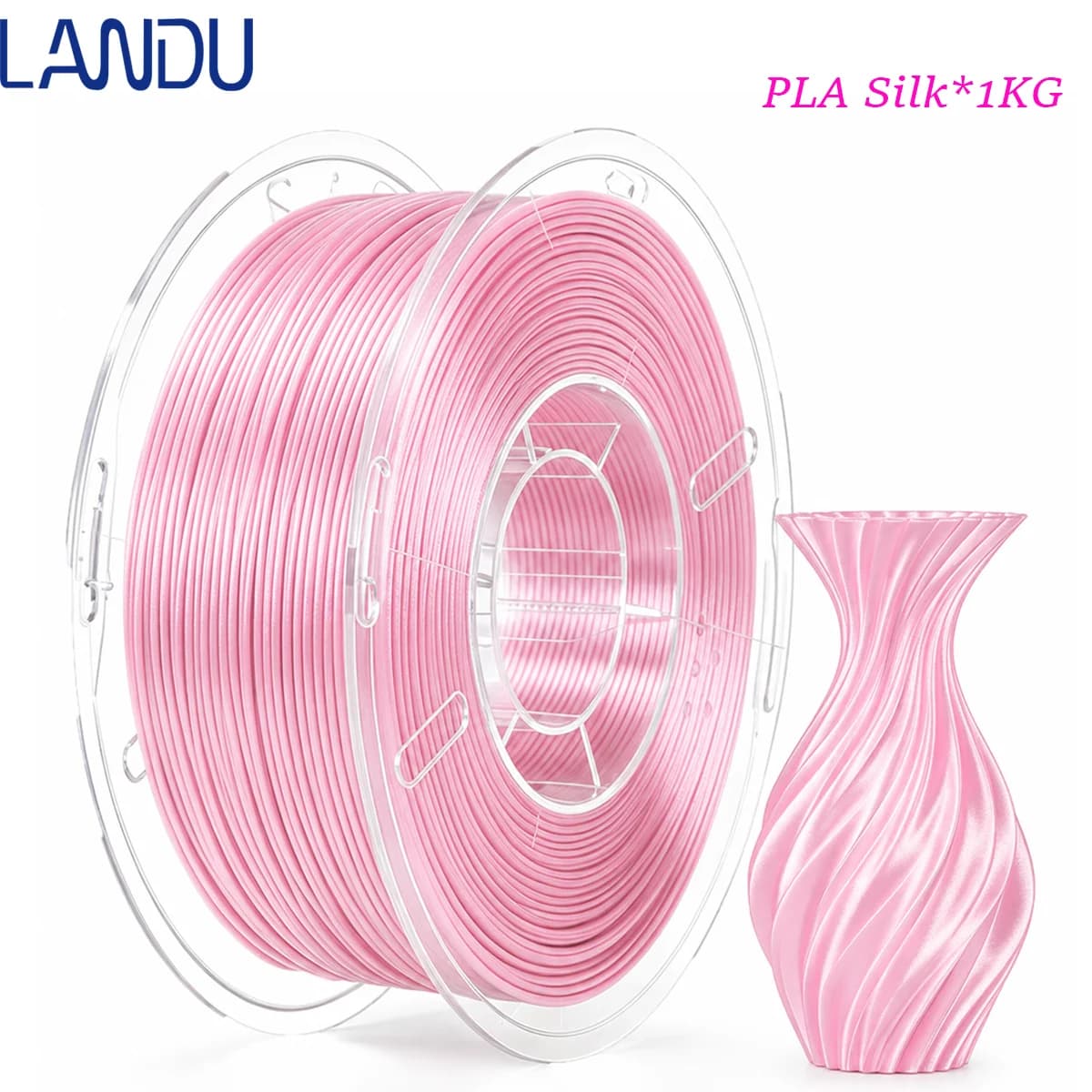 LANDU Silk PLA Filament 1kg Glossy Finish 3D Printer Filament Premium Material Smooth Printing Compatible With Most FDM 3D Print