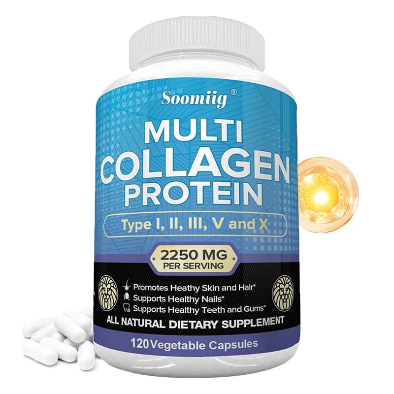 High-strength collagen complex - protein supplement for solid skins, healthy joints, hair and nails, 120 capsules