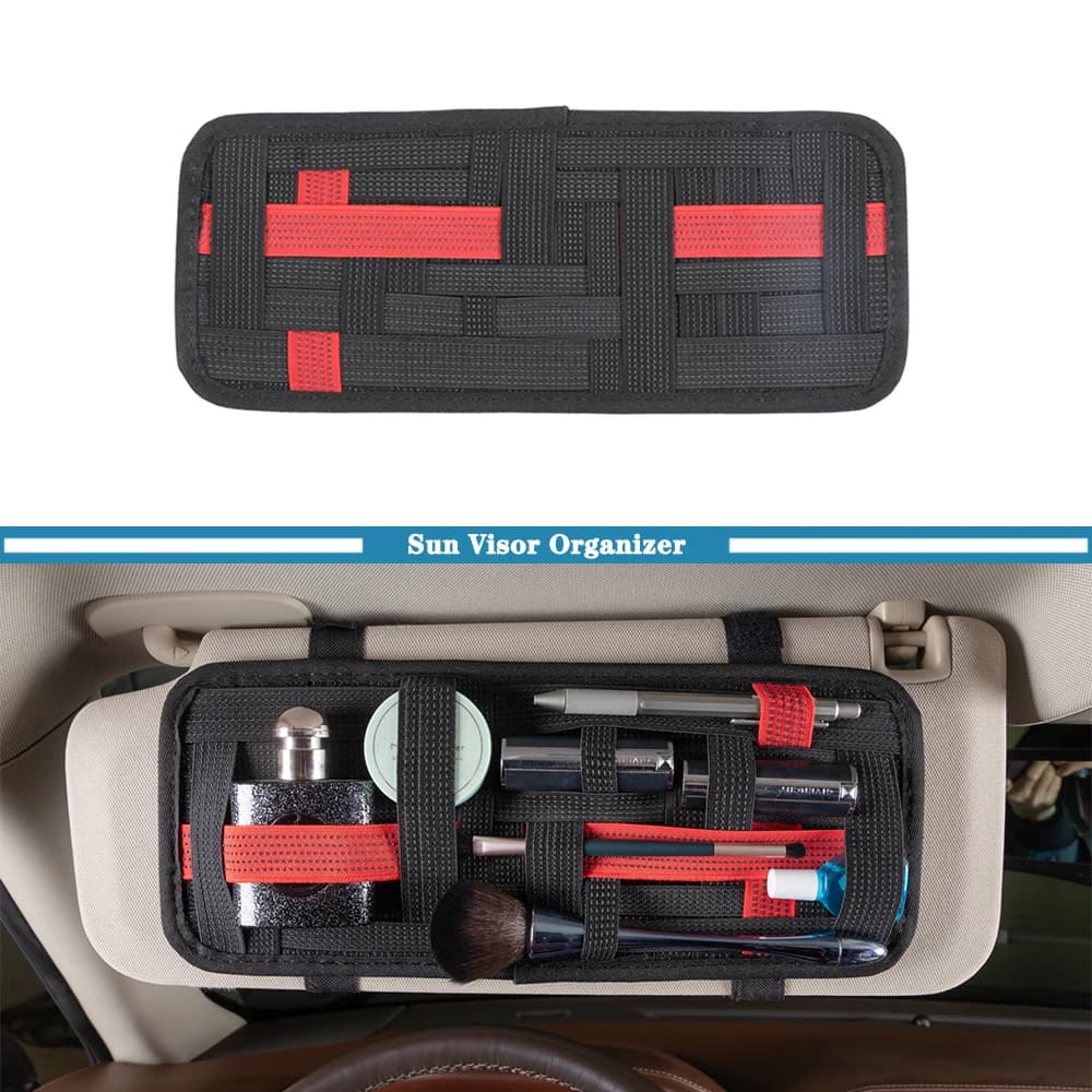 Auto Visiera Parasole Organizer Custodia Custodia Borsa di Immagazzinaggio Parasole Titolare per Jeep Wrangler TJ JK JL Gladiator JT 1997-2023 Accessori