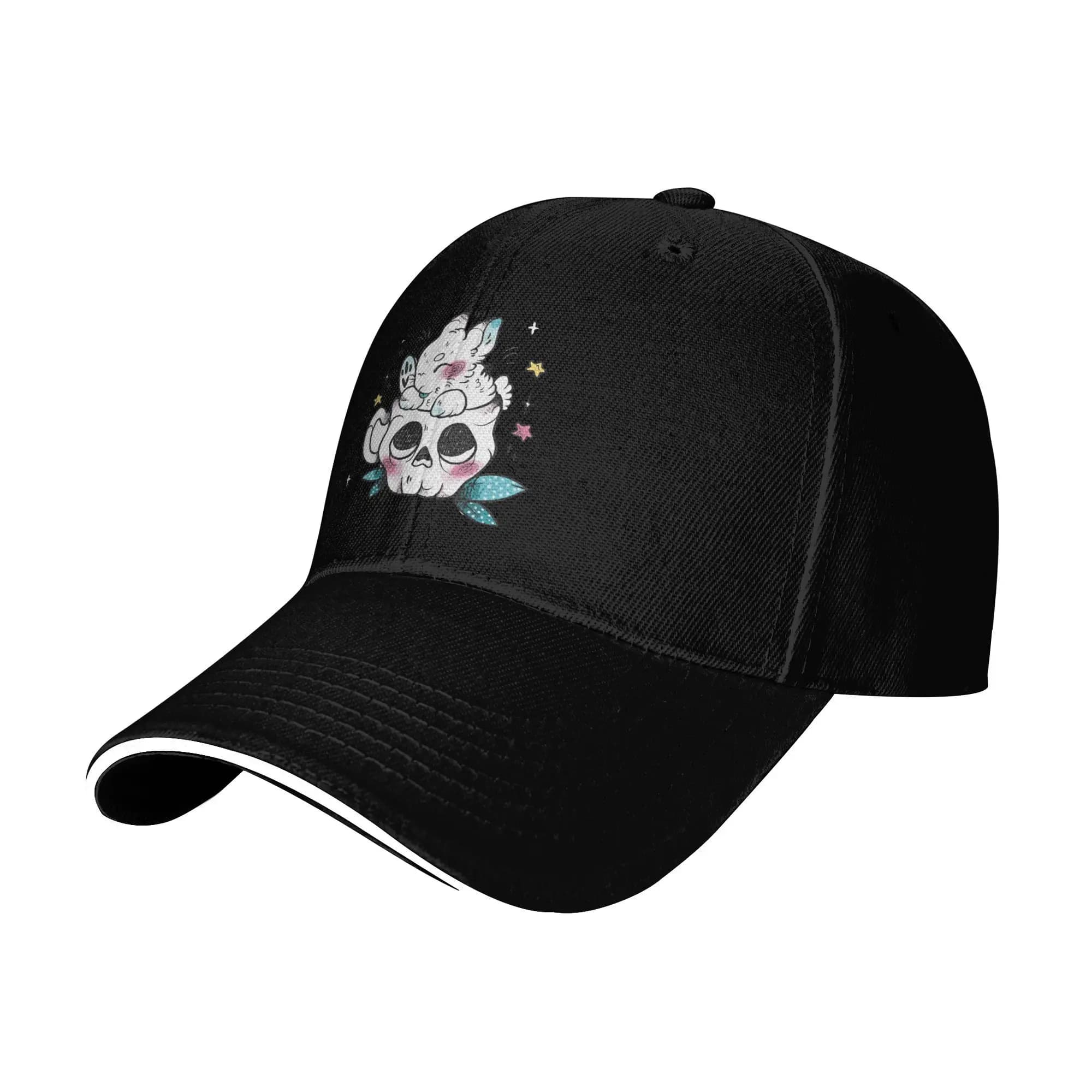 Skull and Rabbit Sun Baseball Cap Spring Design Print Hip Hop Hats For Couple Women Outdoor Sports Baseball Caps