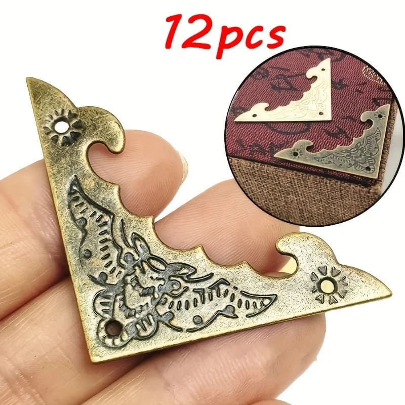 12 pz decorazione in ferro staffa angolare gioielli antichi scatola di legno piede gamba pipistrello angolo protezione artigianato accessori per mobili