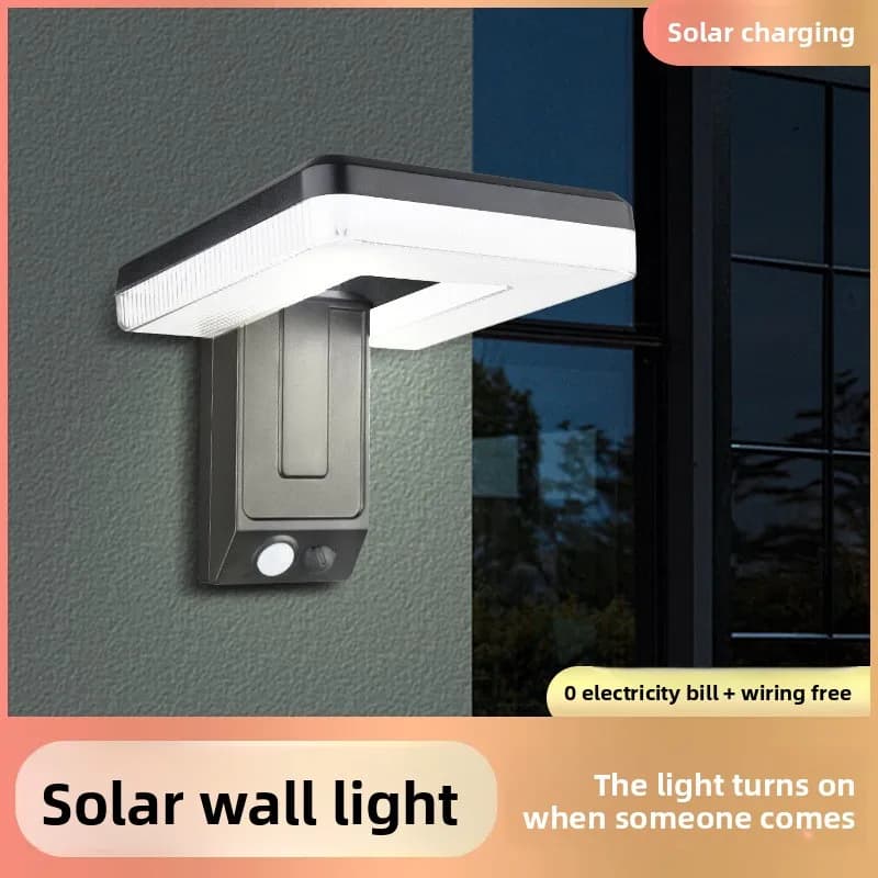 Nuova lampada da parete solare pieghevole per esterni intelligente Illuminazione in stile europeo Sensore di movimento Luce da giardino Luce di sicurezza
