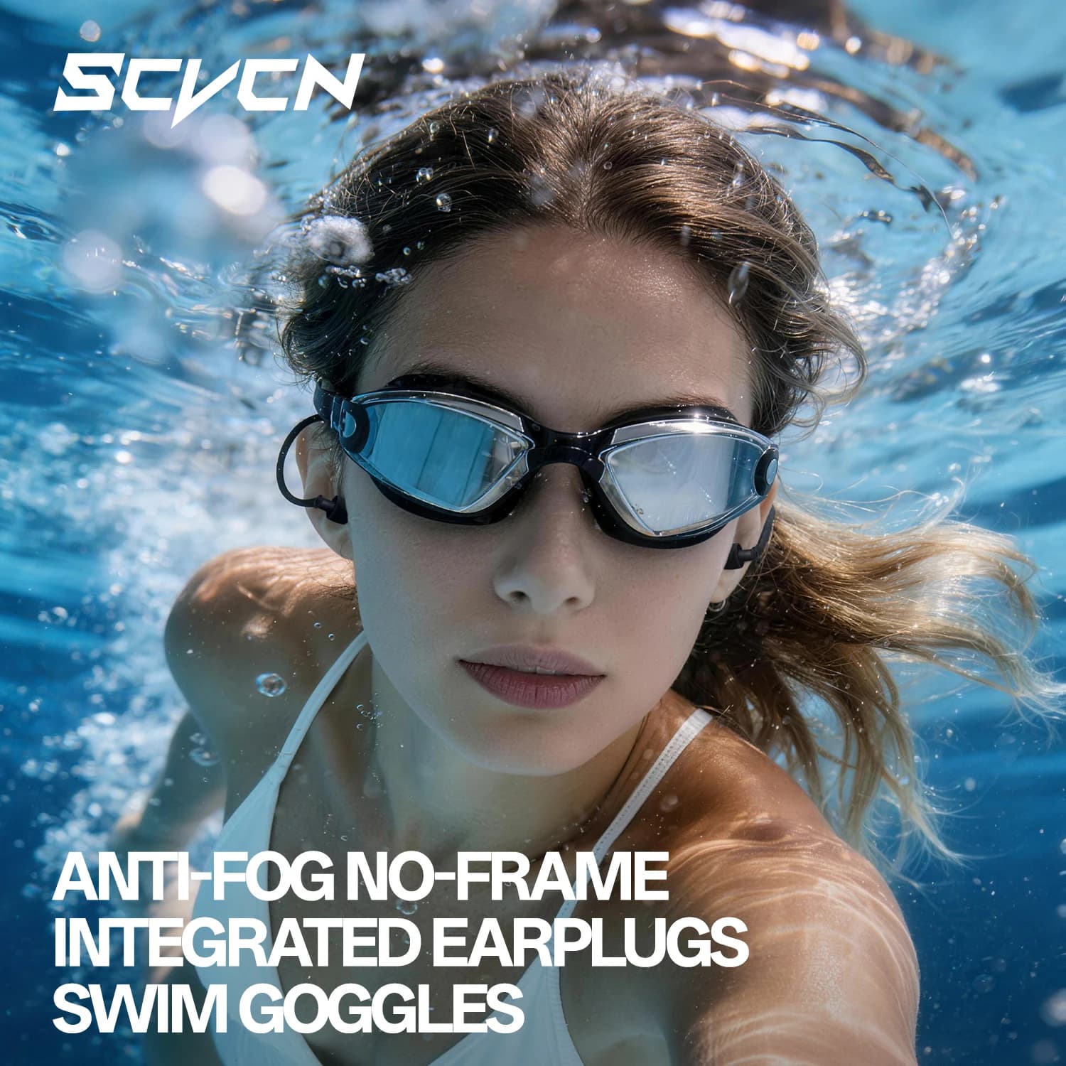 SCVCN Swimwear for Men, Women and Boys, Anti-fog, UV Protection, for Pool and Sea