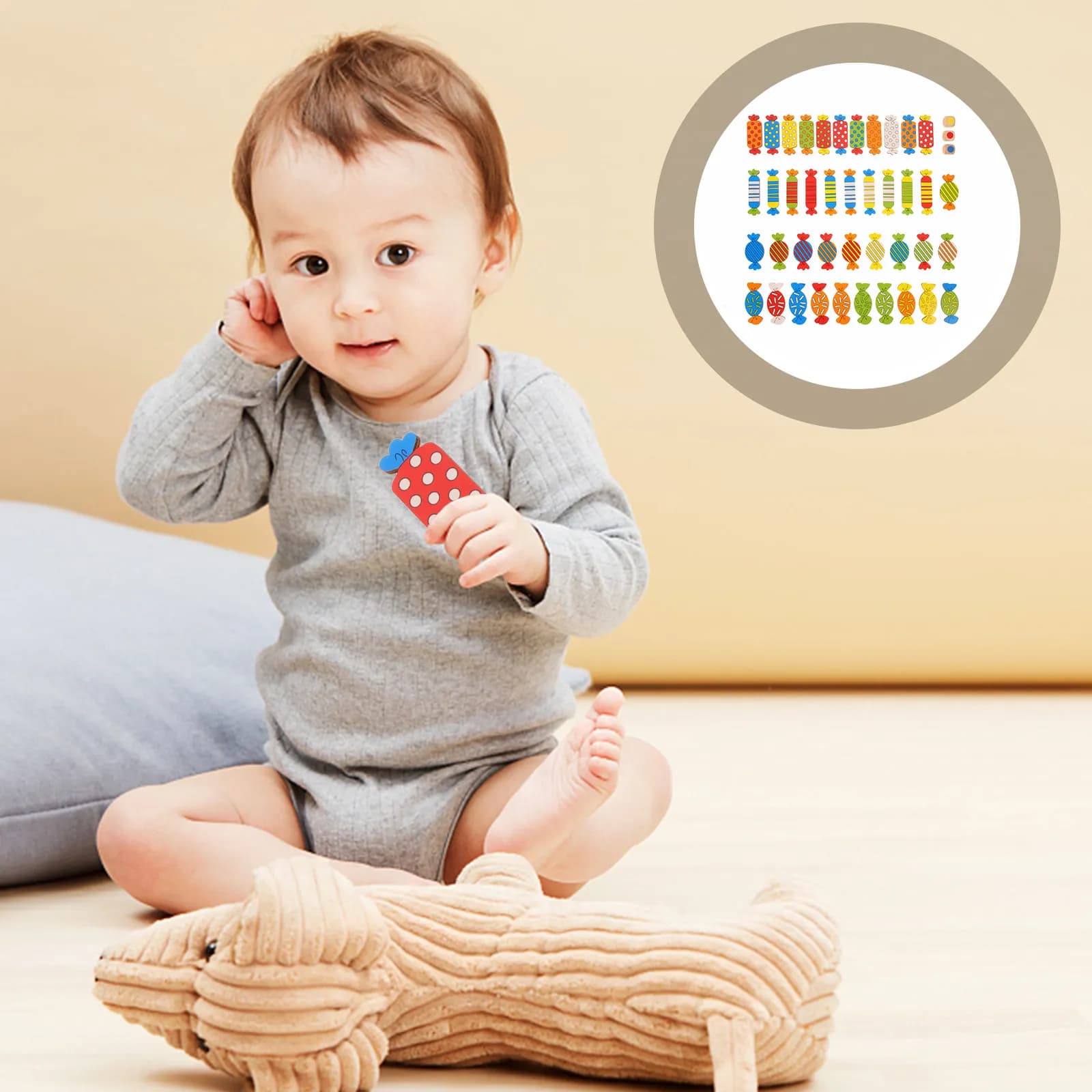 1 set di giochi da tavolo con abbinamento di colori a forma di caramella, educativi per bambini, interattivi, per l'allenamento del pensiero logico, per l'apprendimento dei bambini