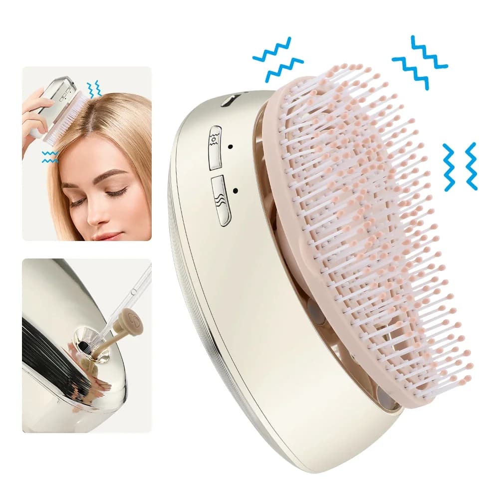 Electric Spray Massage Combs Hair Growth Vibration Head Massage Brush LED Anti Hair Loss Combs for Atomization of Liquid Skin Medicine