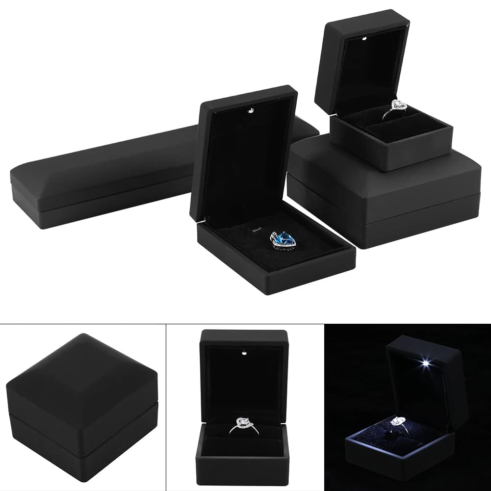 Espositore per Gioielli con 4 Tipi di Illuminazione LED / Vetrina per Ciondoli / Bracciali / Collane / Scatola Portaoggetti Regalo