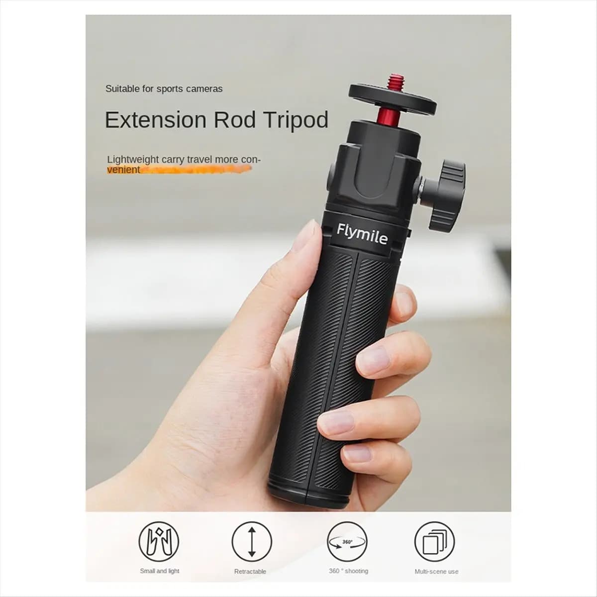 AD45 Suitable for POCKET3 Extension Pole Tripod Action 5pro Extended Selfie Stick Bracket X4 Accessories