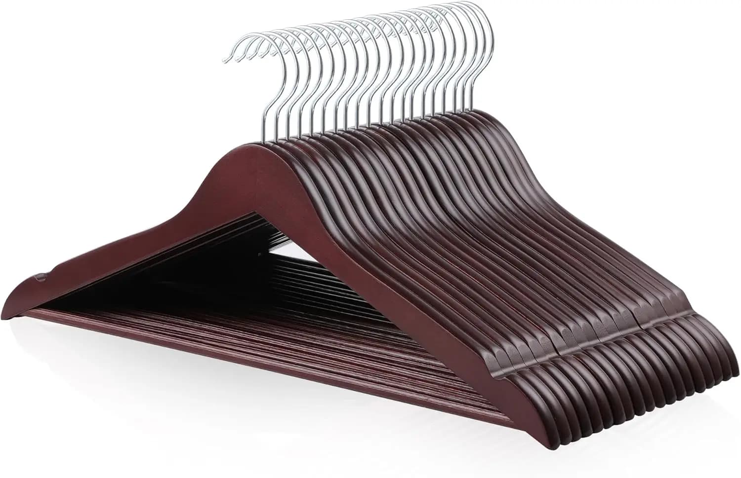 Heavy duty cherry wood hanger, 20 pack for clothes and cabinet organization