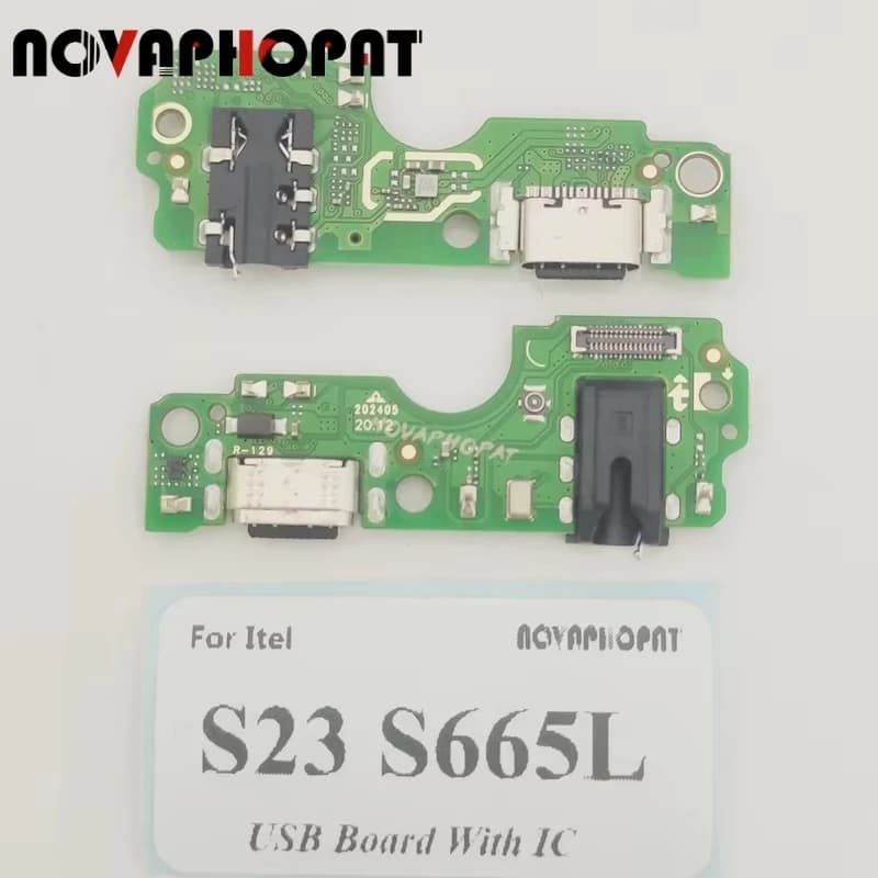 For Itel S23 S665L USB Dock Charger Port Plug Headphone Audio Jack Microphone Charging Board With IC