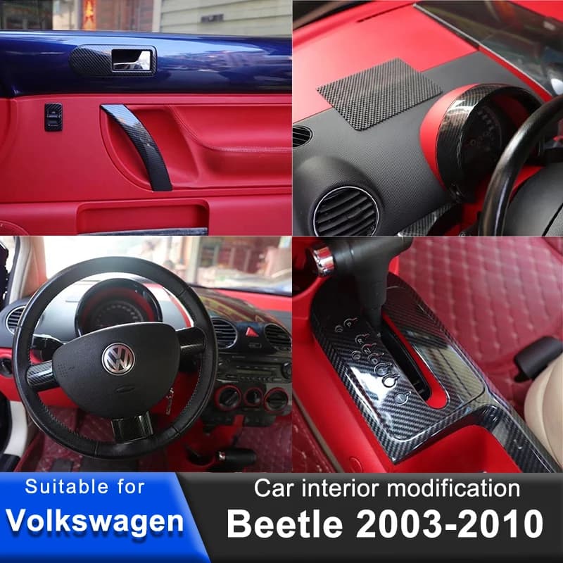 Modifica auto per Volkswagen Beetle 2003-2010 accessori pannello di controllo centrale del volante adesivi protettivi decorativi