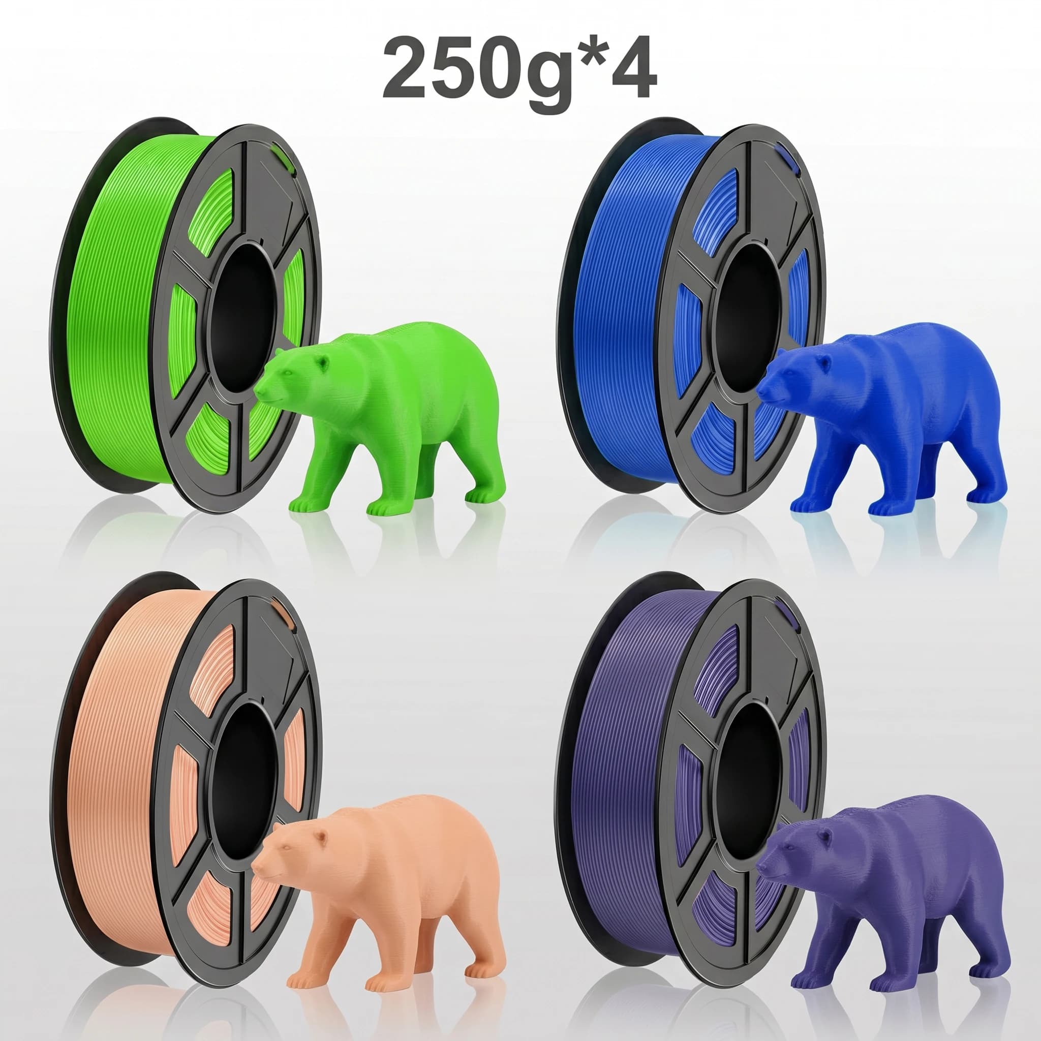 1.75mm High Speed Rapid PLA Filament Bundle Dimensional Accuracy +/-0.02mm High Print Quality Apple Green Blue Skin Tone Lavende