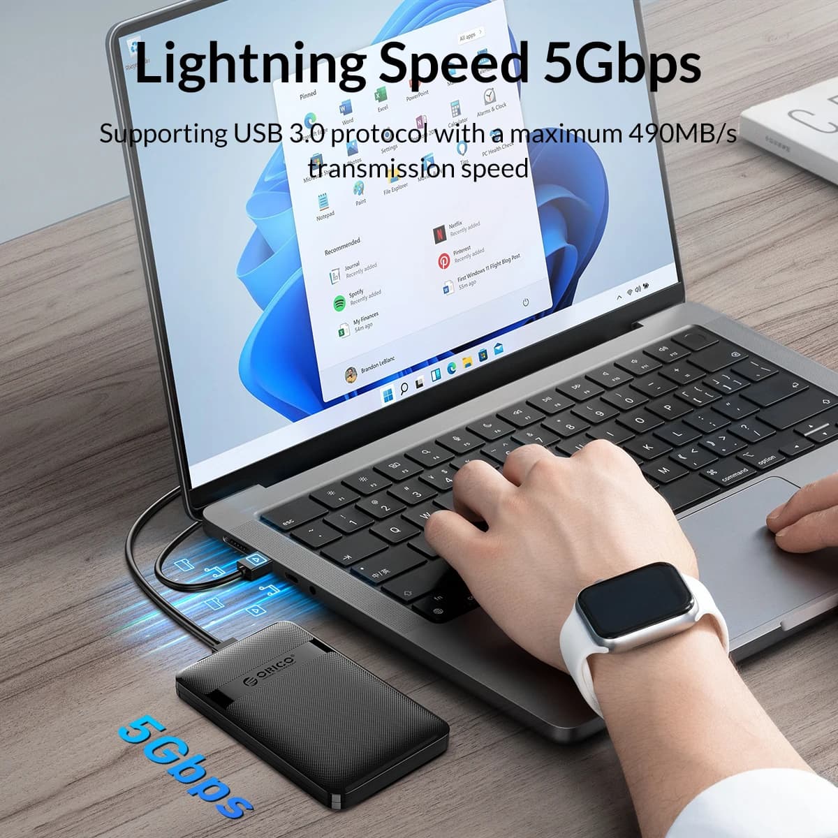 ORICO 2.5 Inch SATA HDD SSD Enclosure Micro‑B USB3.0 5Gbps 6TB Max Portable External Hard Drive Case For PC Laptop Router TV