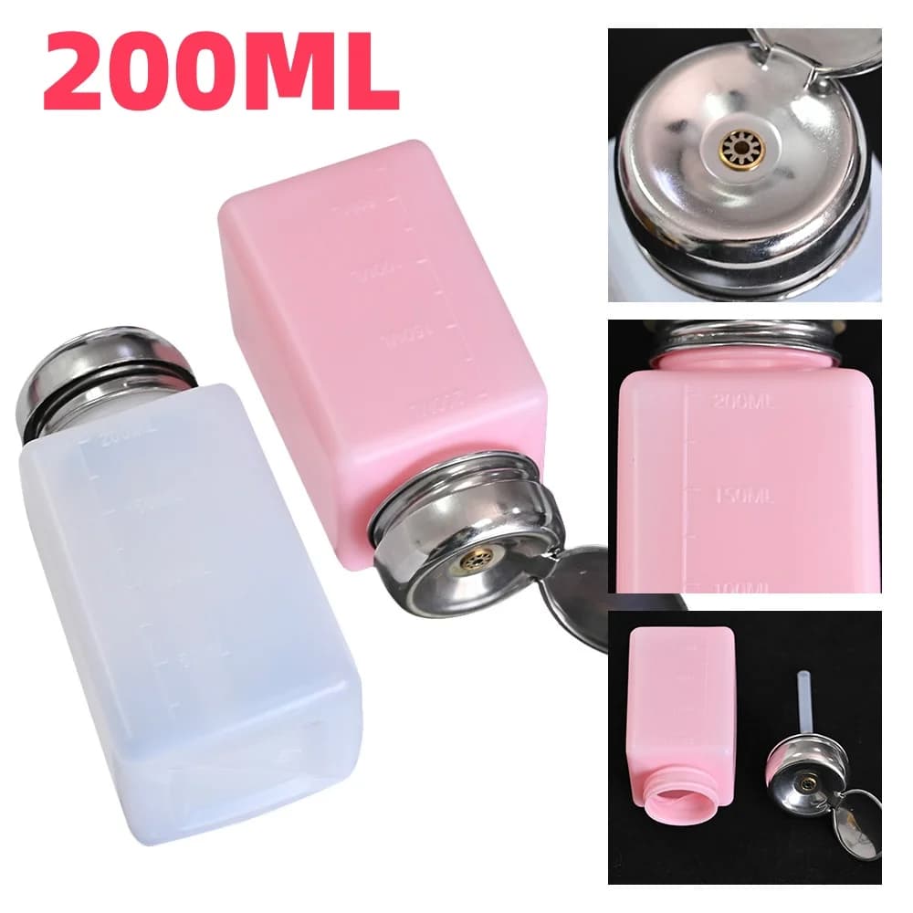 1 pz 200 ml bottiglia vuota per pressa per unghie riutilizzabile liquido/gel smalto/contenitore per alcol bottiglia detergente per nail art rimuovere la bottiglia di stoccaggio