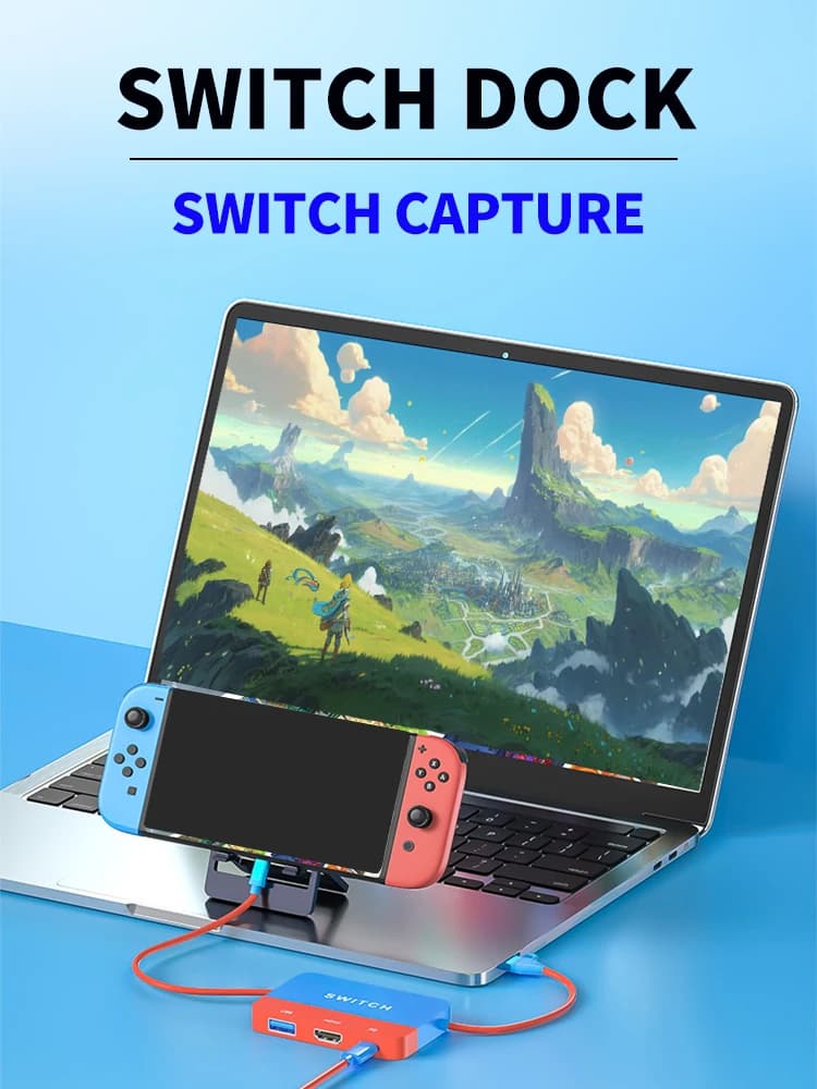 Switch dock,switch docking station, accessori per interruttori, scheda di acquisizione video per switch, scheda di acquisizione video, passa al telefono portatile TV