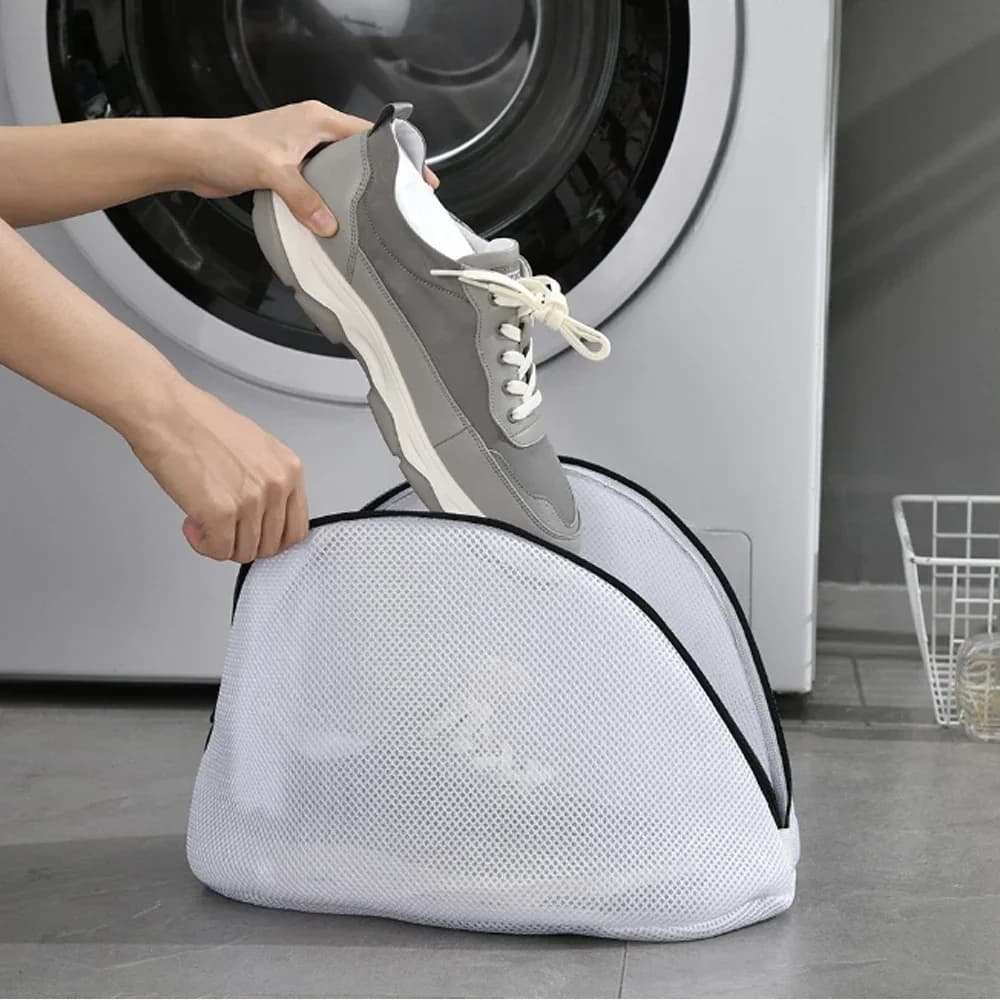 2 sacchetti per il lavaggio delle scarpe, ispessiti, anti-deformazione, in poliestere, sacchetto per la pulizia, sacchetto a rete, sacchetto filtrante, sacchetto per il lavaggio