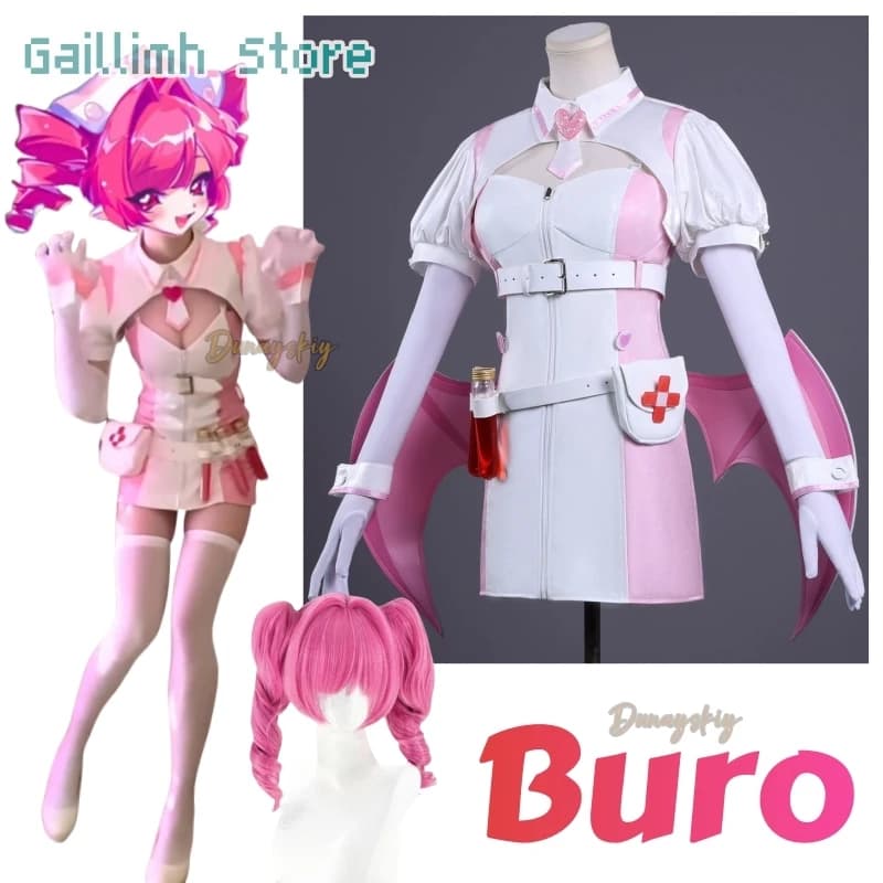 Buro Cosplay disfraz Virtual Idol Cosplay Anime Infermiera Top Gonna Cos MuseDash disfraz Halloween Party Travestimento Per Donne Adulte