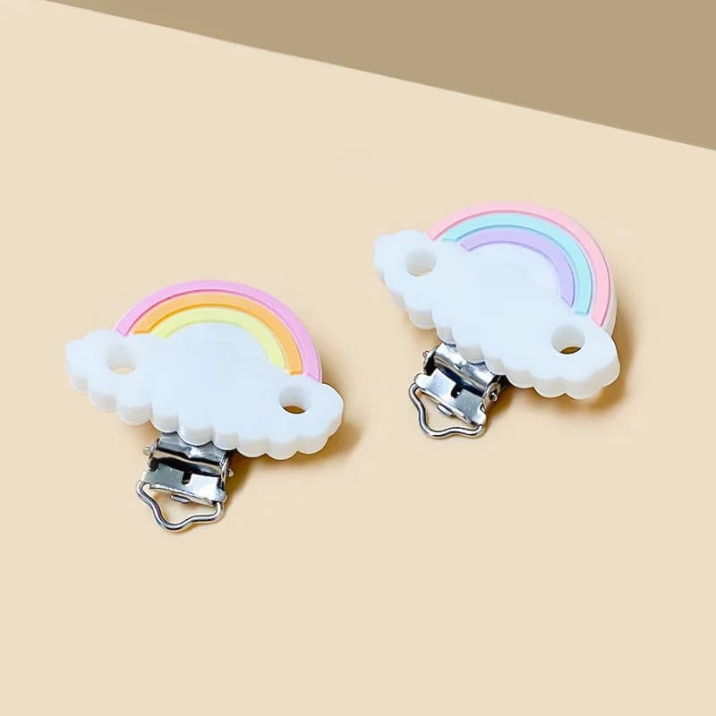 10pcs Silicone Pacifier Chain Clips DIY Baby Teething Toys Teether Clips Necklace Bead Tool Nurs Gift Nipple Chain Accessories