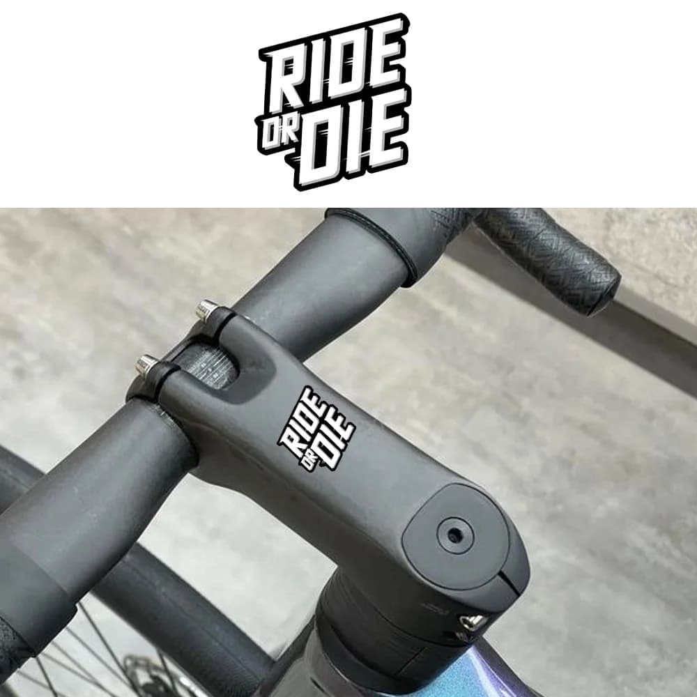 Set di 2 Adesivi 'Ride Or Die' per Ciclismo, Decalcomania in Vinile Impermeabile Multicolore per Telaio Bici, Auto, Laptop, Casco