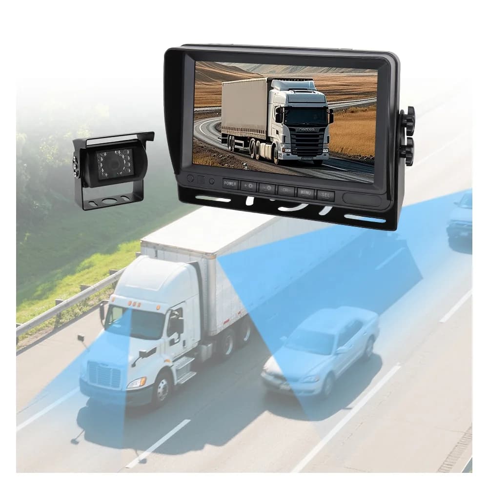 7 Inch LCD Bus Monitor Blind Spot Detection System For Car Vehicle 360 Degree Reverse And Baby Camera AHD 1080P Video Security