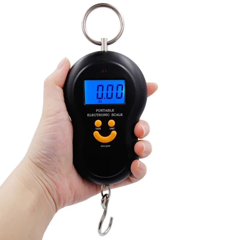Bilancia da pesca digitale da 50 kg 10 g con gancio per appendere bilancia da cucina tascabile bilancia per bagagli con retroilluminazione